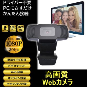 Webカメラ ウェブカメラ 高感度マイク内蔵 USB接続 フルHD対応 200万画素 30FPS