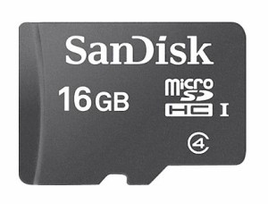 ■SanDisk microSDHC 16GB クラス4 SDSDQM-016G-B35【ネコポス可能】