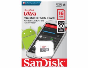 SanDisk microSDHC 16GB クラス10 SDSQUNS-016G-GN3MN【ネコポス送料無料】