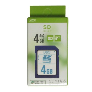 LAZOS SDカード SDHC 4GB クラス6 UHS-1 L-B4SDH6 ネコポス可能