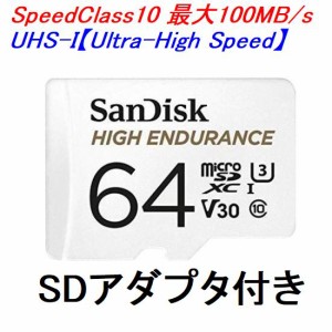 SanDisk microSDXCカード 64GB 高耐久性 UHSスピードクラス3 SDSQQNR-064G-GN6IA ネコポス送料無料