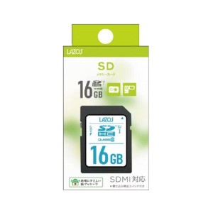 LAZOS SDカード SDHC 16GB クラス10 UHS-1 L-B16SDH10-U1 ネコポス可能