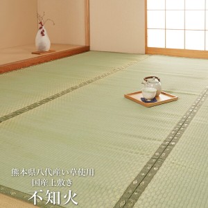 熊本県八代産い草使用 い草 上敷 国産 カーペット 「 不知火 」 江戸間10畳(約440×352cm) (#6300139) 八代直送 上敷き カーペット 畳 い