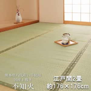 熊本県八代産い草使用 い草 上敷 国産 カーペット 「 不知火 」 江戸間2畳(約176×176cm) (#6300132) 八代直送 上敷 上敷き カーペット 