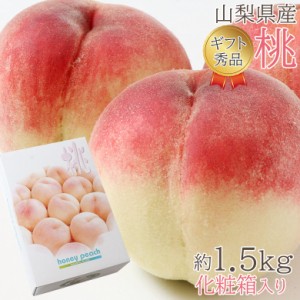 送料無料 秀品 山梨県 山梨県産 5〜6玉 約 1.5kg ちよひめ 日川白鳳 夢しずく 夢みずき 白鳳 浅間白桃 川中島白桃 桃 化粧箱入り ギフト 