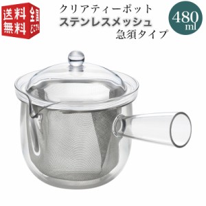 曙産業 トライタン 樹脂製 クリア ティーポット L 480ml(満水) ステンレスメッシュ 急須タイプ TW-3738 （急須 ガラスのように透明 クリ