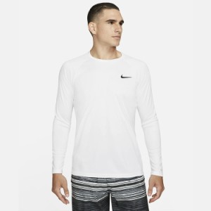 ナイキ ラッシュガード NIKE ESSENTIAL LS HYDROGUARD 長袖 ラッシュガード ホワイト NESSA587-100