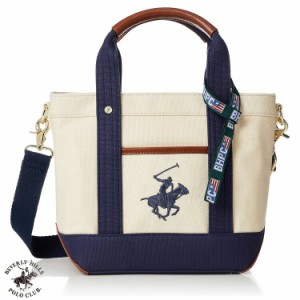 ビバリーヒルズポロクラブ トートバッグ BEVERLY HILLS POLO CLUB キャンバス トートバッグ ショルダーストラップつき BH1006N　アイボリ