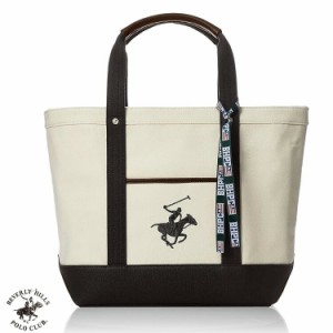 ビバリーヒルズポロクラブ トートバッグ BEVERLY HILLS POLO CLUB キャンバス トートバッグ L BH1008N　アイボリー／ブラック