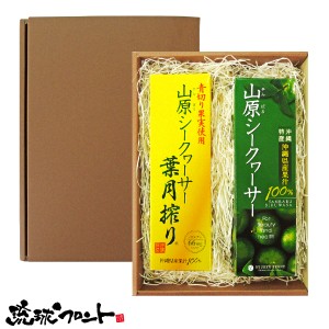 ギフト 山原シークワーサー 300ml ＆ 葉月搾り300ml 2本セット 沖縄 シークワーサー シークヮーサー お中元 御中元 お歳暮 お返し