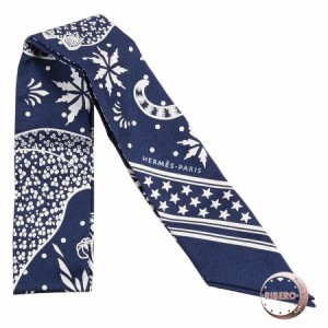 HERMES エルメス Les Leopards Bandana レオパード・バンダナ 063350S 02 ツイリー スカーフ ネイビー