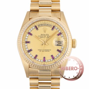 ROLEX ロレックス デイデイト 18038LR 1986年製 10Pバゲットカットルビー ミリヤードダイアル