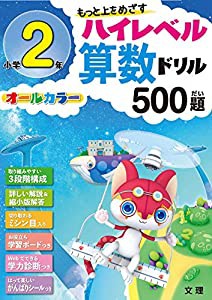 ハイレベル算数ドリル 小学2年 500題 (オールカラー%ｶﾝﾏ%学力診断つき)(中古品)