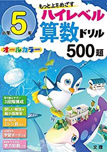 ハイレベル算数ドリル 小学5年 500題 (オールカラー%カンマ%学力診断つき)(中古品)