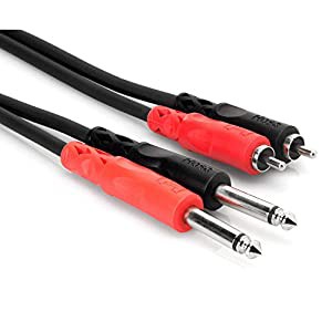 Hosa CPR-201 1m モノラルフォンプラグ×2-RCA×2 オーディオケーブル(中古品)