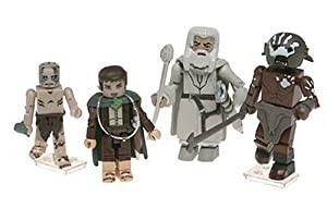 Lord of the Rings Minimates 4-Pack: Frodo%カンマ% Gollum%カンマ% Gandalf%カンマ% Uruk-Hai Berserker(中古品)