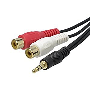 アクロス RCAケーブル AUDIO変換ケーブル 1.5m ステレオミニプラグ3.5mm-RCAジャック×2 AVC136(中古品)