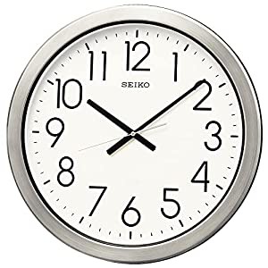 セイコー クロック 掛け時計 アナログ 防湿 防塵型 オフィスタイプ 金属枠 KH407S SEIKO(中古品)