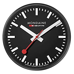 MONDAINE (モンディーン) 掛け時計 ウォールクロック ブラック A990.CLOCK.64SBB(中古品)