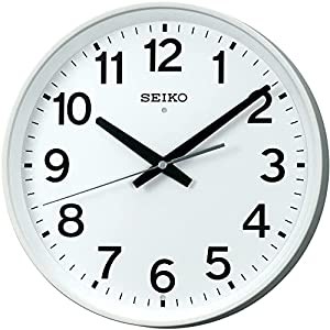 セイコー クロック 掛け時計 電波 アナログ オフィスタイプ 白 KX317W SEIKO(中古品)