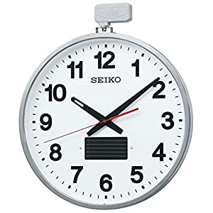 セイコー クロック ソーラー 屋外用 大型 電波 掛け時計 527×450×78 金属枠 SF211S SEIKO(中古品)