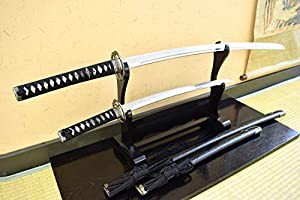 美術刀剣-模造刀 天下の剣豪 宮本武蔵の愛刀『武蔵二刀流 海鼠鍔 大小セット』(中古品)