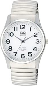 [シチズン Q&Q] 腕時計 アナログ ソーラー 防水 メタルバンド 白 文字盤 H970-214 メンズ シルバー(中古品)