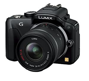 パナソニック ミラーレス一眼カメラ LUMIX G3 レンズキット エスプリブラック DMC-G3K-K(中古品)