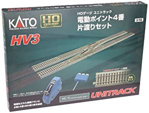 KATO HOゲージ HV-3 電動ポイント4 番片渡りセット 3-113 鉄道模型 レールセット(中古品)