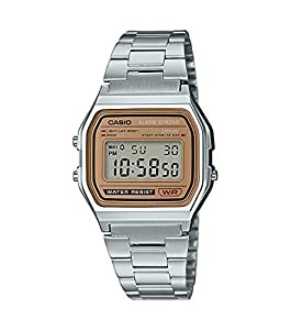 Casio Men's Digital Watch Silver with Gold Face(中古品)