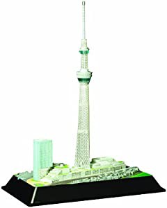 童友社 1/3000 タワーシリーズ 東京スカイツリー 粋風 LEDライト付 彩色済みプラモデル(中古品)