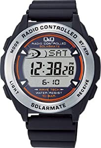 [シチズン Q&Q] 腕時計 デジタル 電波 ソーラー 防水 日付 ウレタンベルト MHS7-300 メンズ ブラック(中古品)