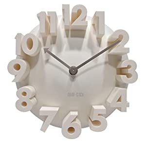 3D ウォール クロック 壁掛け時計 おしゃれ 掛け時計 インテリア 時計 壁掛け ウォールクロック/ホワイト(中古品)