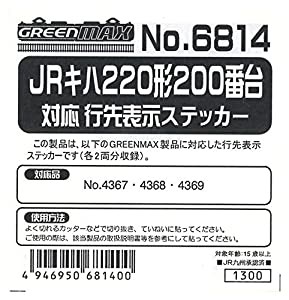グリーンマックス Nゲージ 6814 JRキハ220形200番台対応行先表示ステッカー(中古品)