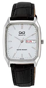 [シチズン Q&Q] 腕時計 アナログ 防水 日付 曜日 革ベルト A182-301 メンズ シルバー(中古品)