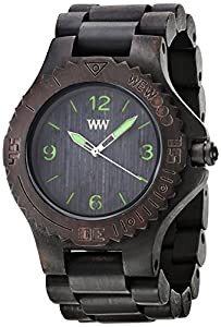Wewood 紳士用 ケール材 木製腕時計 (ブラック &amp; グリーン)(中古品)