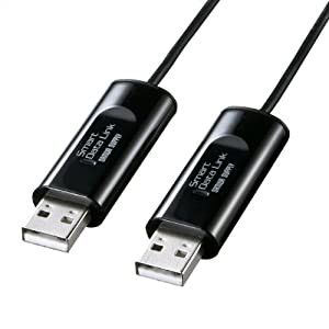 サンワサプライ ドラッグ&ドロップ対応USB2.0リンクケーブル 1.8m KB-USB-LINK3K(中古品)