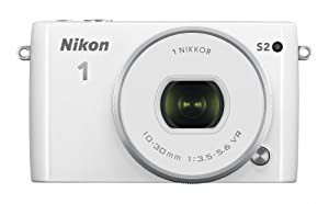 Nikon ミラーレス一眼 Nikon1 S2 標準パワーズームレンズキット ホワイト S2PLKWH(中古品)