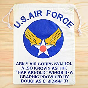 アメリカンロゴ巾着袋(L) USエアフォース(アメリカ空軍) U.S.Air Force LJK-L001(中古品)