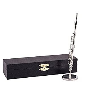 Broadway Gifts シルバーフルート楽器ミニチュアレプリカ ケース付き サイズ5.5インチ(中古品)