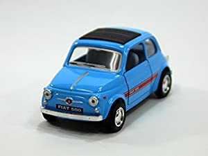 KiNSMART 1:24 フィアット 500 ライトブルー ウィンドウボックス 200-520(中古品)