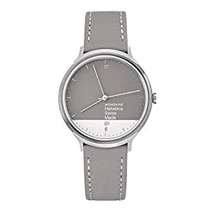 Mondaine MH1.L2280.LH Women's Helvetica No1 Light Grey & White Dial Grey Leather Strap Watch(中古品)