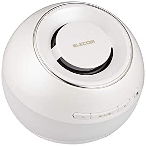 エレコム ワイヤレススピーカー Bluetooth/IPX7防水対応/光る3色LED ホワイト LBT-SPWP200WH(中古品)