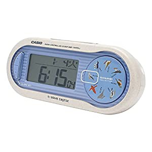 CASIO カシオ 置時計 電波時計 デジタル バードサウンドモデル ブルー SQD-1000SJ-2JF(中古品)