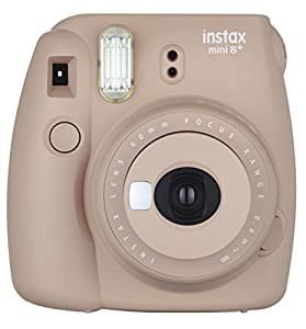 FUJIFILM インスタントカメラ チェキ instax mini8プラス 接写レンズ・純正ハンドストラップ付き ココア INS MINI 8P COCOA(中古