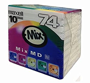 maxell 録音用MD(ミニディスク) Mix MD 74分 10枚パック MD-74MIXF(中古品)