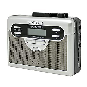 WINTECH アラームクロック搭載 AM/FMラジオ付テープレコーダー シルバー (FMワイドバンドモデル) PCT-11R(中古品)
