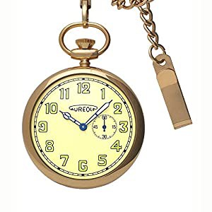オレオール(Aureole) 懐中時計 ゴールド ケースサイズ:φ3.65cm(中古品)