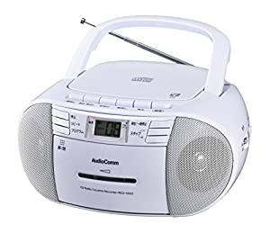 Audio Comm CDラジオカセットレコーダーホワイト 550W RCD-550Z-W(中古品)