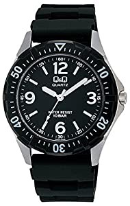[シチズン Q&Q] 腕時計 アナログ 防水 ウレタンベルト W376-305 メンズ ブラック(中古品)